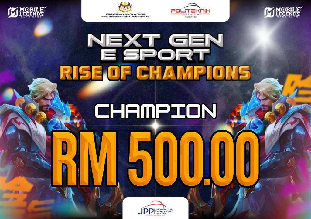 Landscape champion mock cheque for the Next Gen E-Sport Rise of Champions event.