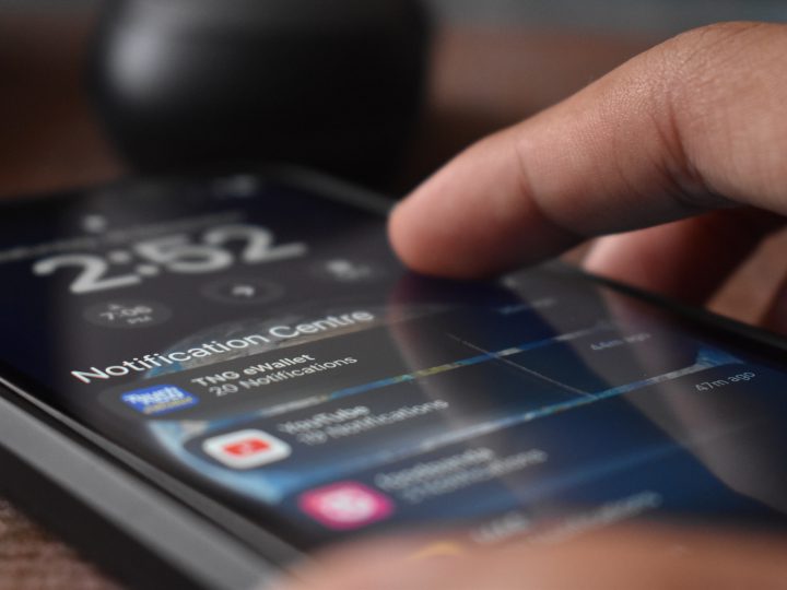 Close-up smartphone detail with shallow depth of field.