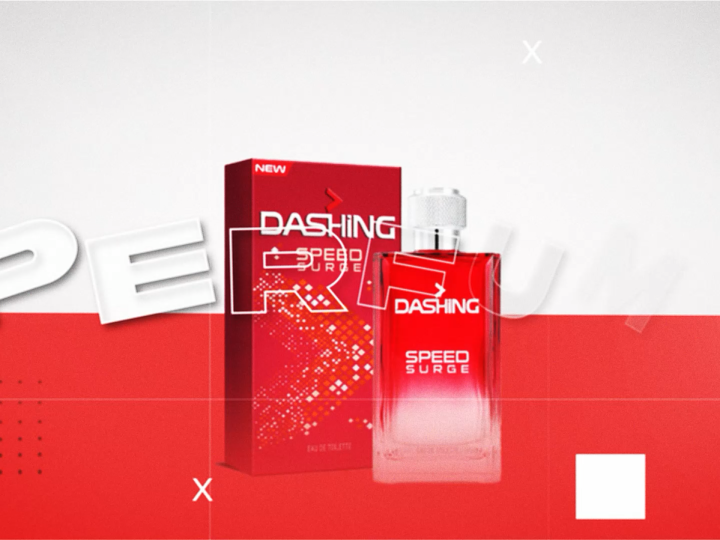 Red and white Dashing Speed Surge perfume product visual used as the video cover.