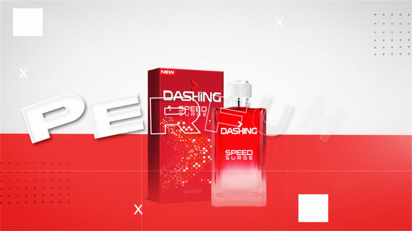 Red and white Dashing Speed Surge perfume product visual used as the video cover.