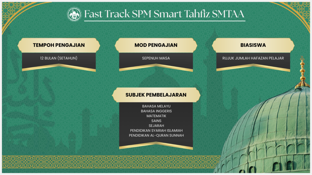 Programme information graphic from the Smart Tahfiz content series.